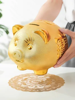 Ceramica Pusculita Porc Salvarea Jucărie Pentru Copii De Nunta Drăguț Ornament Secret Monedă Caseta De Bani Papper Bani Salvadanaio Acasă Decorare 60