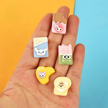 10buc Kawaii Desene animate Rășină Mini bomboane de Ciocolată Consumabile Spate Plat Înfrumusețarea Miniatură Accesorii Figurine Material Flatback Diy