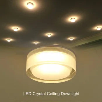 Patrat / Rotund LED Downlight 3W 5W 7W Spot led Crystal led lampă de Plafon pentru acasă decorare bucatarie corp de Iluminat Spot