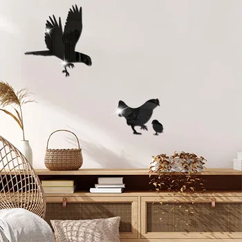 1set Vultur Prinde Pui oglinda de perete autocolante Decorative dormitor creativ camera de zi de decorare perete decor cameră