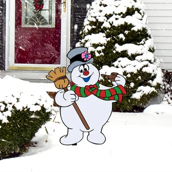 [Ornament De Perete] Yklu117 Crăciun Om De Zăpadă Tridimensionale Colorate Curte Etaj Priza De Grădină În Aer Liber De Decorare Vacanță Ac