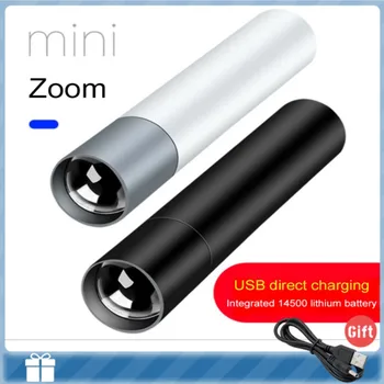 Mini Led Reîncărcabilă Lanterna din Aliaj de Aluminiu rezistent la apa Lanterna USB de Încărcare Super-Luminos Lanterna Lanterna CÂNTEC de Pescuit