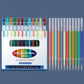 12PCS Colorate Pix cu Gel 0.5 mm Peniță Reîncărcabile Pix cu Gel pentru Student Copii