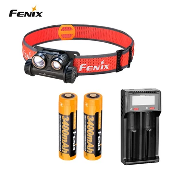 Fenix HM65R-DT 1500 Lumeni baterie Reîncărcabilă Trail Running Far Negru + D2 incarcator +2X3400mah baterie