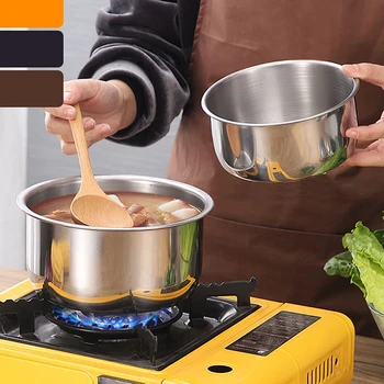 3pcs din Oțel Inoxidabil, oala de Supa Cu Capac Vas de Stoc Set ustensile de Bucătărie Oală Tocană Instrumente de Gătit Ustensile de Bucătărie Accesorii для кухни