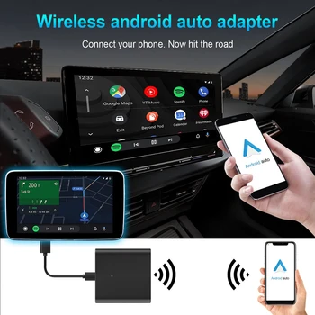 Cablu la Wireless Android Auto Cutie Wireless CarPlay Adaptor Auto Inteligent AI Cutie Bluetooth Auto Connect Plug&Play Pentru Android/Apple