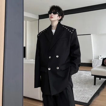 SYUHGFA Elgance de sex Masculin Sacouri Moda Menwear Toamna anului Nou Solid Dublu Rânduri Vrac se Potrivi Haina Stil coreean Nisa de Design Topuri