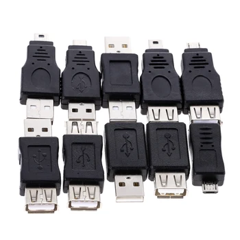 10buc OTG 5pin F/M Changer Adaptor Convertor USB de sex Masculin la Feminin Micro USB