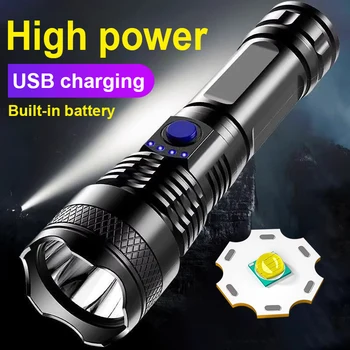 2023 Mai Mare Lumen Led Lanterna Tactice Puternic Puterea de Încărcare USB Built-in 3000mAh Baterie cu Litiu Portabil lumina Reflectoarelor