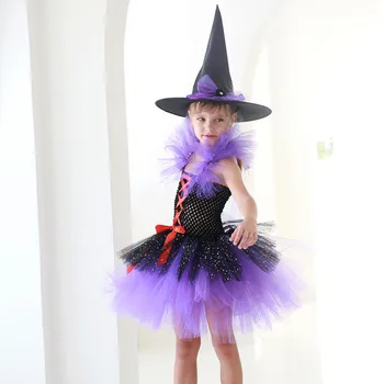 Copii copilul Fete pentru Sugari Halloween Joc de Rol Fantezie Petrecere Costum Plasă de Tul Rochie Set Haine Potrivite Rochii pentru Surorile Copii