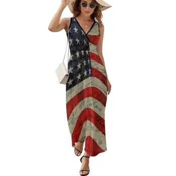 Steagul American fără Mâneci Rochie de lux, rochii de plaja rochie
