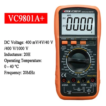 VICTOR 9801A+ 3 1/2 Display LCD Digital Multimetru Contor Electric AC/DC Voltmetru Ohmmetru Mâner Tester