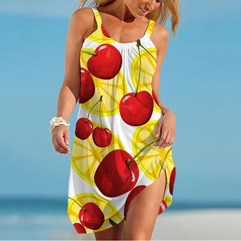 2023 Noua Moda Temperament Doamnelor Rochie de Cires de Imprimare 3D Rochie de Plajă din Hawaii Party Dress Simplu Rochie Confortabil