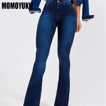 2023 Noua Moda De Primăvară Butonul Întinde Flare Doamnelor Pantaloni Lungi Casual Blugi Femei Cu Talie Înaltă, Din Denim Blugi Doamnelor Subțire Streetwear