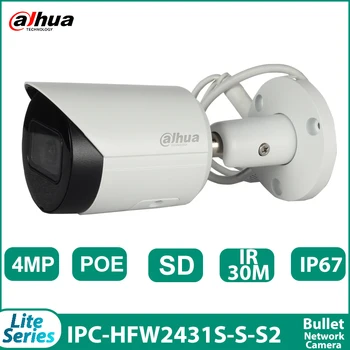 Dahua IPC-HFW2431S-S-S2 4MP Lite IR Mini Starlight Camera IP de Rețea PoE IR 30m Card SD Onvif Camera Bullet de Protecție de Securitate
