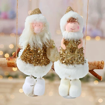 1 buc Înger de Crăciun Doll Crăciun Fericit Sequin Agățat Pandantiv Tree Decor pentru Acasă 2023 Navidad Natal Noel Cadouri de Anul Nou 2024