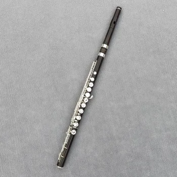 Top Japonia 17 Gauri de Abanos flaut Deschide Gaura Argint Placat cu tasta E pentru Lemn Grenadilla Profesionale Flaut