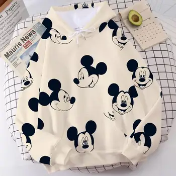 Hanorac Disney Mickey Minnie Mouse Tricoul Desene animate Top cu Maneci Lungi Buzunar Tricou de Moda Pulover Supradimensionat Bărbați și Femei