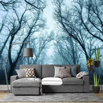 Toamna Frunze de Arțar Avenue Misty Forest 3D Personalizate Canapea, TV Perete de Fundal, Murale, imagini de Fundal