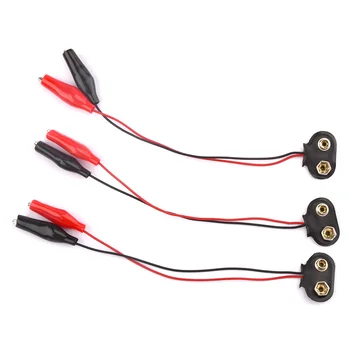 3pcs 9V Baterie Conector Snap Clip Adaptor T-tip I-tip de Sârmă 18cm Titularul Conduce Cablu Plug Socket Catarama cu Aligator