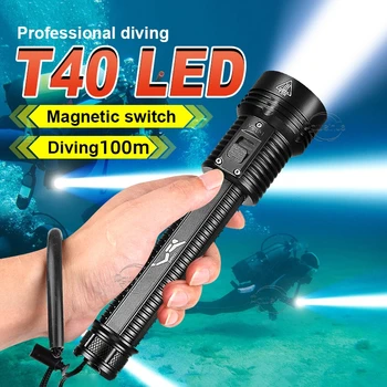 2023 NOI 40T LED Profesionale, Lanterne de Scufundare 100m Scufundări Lanterna IPX8 Scufundări Subacvatice Lanterna Impermeabil Amfibii Lămpi