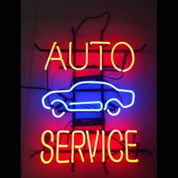 Auto Service Auto Lumina De Neon Semn Personalizate Handmade Real Tub De Sticlă De Reparații Se Spală Magazin Companie De Publicitate Cameră Decor Display 14