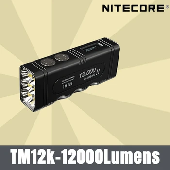 INCARCATOR TM12K Lanternă Tactică 12000 Lumeni Puternic USB-C Reîncărcabilă Super-Luminos 18W QC Searchlight,21700 Baterie Li-ion