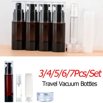 3/4/5/6/7Pcs/Set Vacuum Spray Lotiune Sticla de Călători Container Cosmetice Lotiune Pompa de Sticlă Cremă de față Airless Sticla Nu de Paie