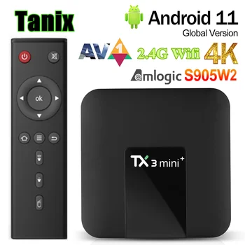 Android11 TANIX TX3 Mini Plus TV BOX Amlogic S905W2 2GB RAM 16GB ROM AV1 2.4 G Wifi 4K Video HD Smart Media Player Set Top BOX