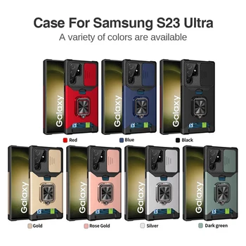 Acoperi Integral Caz De Telefon Pentru Samsung Galaxy S23 Ultra S23 Plus S23 A32 A52 A72 A12 A42 Împinge Fereastra CaseProtector Capac Spate Coque
