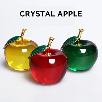 Noi Cristal Apple Prespapier Auto Interior Cristal de Fructe de Mere Ornamente pentru Crăciun în Miniatură Suvenir Cadouri Decor Acasă