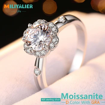 MILIYALIER 1CT VVS1 Moissanite Inel de Nunta Pentru Femei S925 Argint Cu Treacă Testul GRA Certificat de Diamant Bijuterii Deget