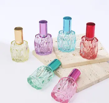 10ML Ondulate Colorate de Sticlă de Parfum Goale Sticla cu Pulverizator 100BUC/LOT