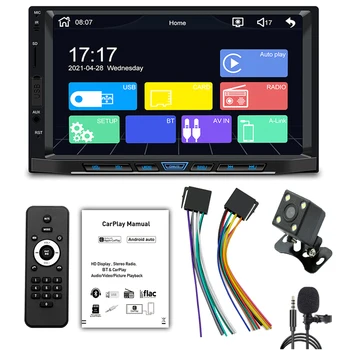 7 Inch Carplay, Android Auto FM Radio Mirrorlink Radio Auto Bluetooth-Auto compatibil MP5 Player Camera de mers inapoi Receptor FM