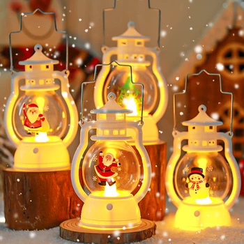 LED Lumina de Noapte de Crăciun Agățat Ornamente Moș Crăciun, om de Zăpadă Felinar Portabil Xmas Party Decor Acasă Lămpi de Masă Cadouri