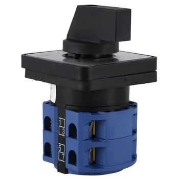 AC660V 25A, 2-Poli 3-Poziția Momentană de Plastic Rotativ, Comutator Albastru+Negru