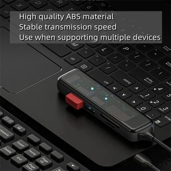 4 IN1 Transparent Tip C HUB Multiport USB 3.0 Splitter Adaptor SD TF Porturi, Cititor de Carduri pentru Macbook Calcula Accesorii PC