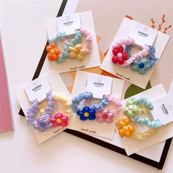 2 flori colorate păr pentru copii, corzi, drăguț ou floare accesorii de par bomboane colorate