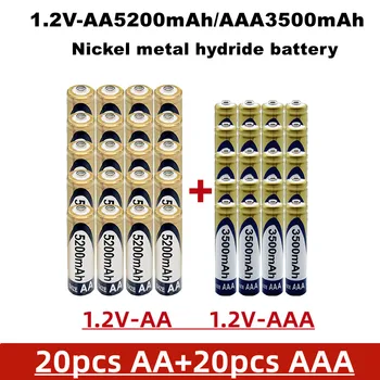 Aa+aaa 1.2 V baterie reîncărcabilă, 5200 MAH /3500mah,confectionata din nichel-hidrură de metal,potrivit pentru jucării,ceasuri,etc., vândute în pachete