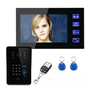 7 Inch Culoare Parola de Acces Control Card Video Interfon Sonerie Wireless de la Distanță Deblocat HD 1000 Linie