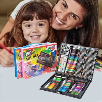 150pcs Copii de Desen Colorate Set Creion Creion Kit de Instrument de Desen pentru Pictura cu Apa Pix Pentru Copii Cadou Rechizite Papetarie