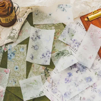 JIANWU 20Sheets Jumătate-vis Serie Dantela Vintage Lace Floare de COMPANIE Decor Material Hârtie DIY Creative Junk Jurnalul Colaj de Papetărie