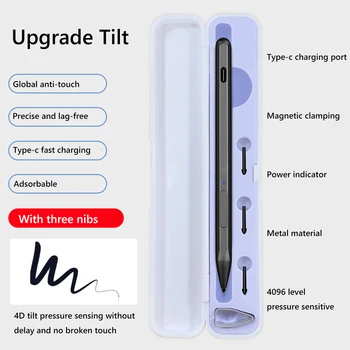 Stylus Touch Pen Magnetice Active Stylus Capacitiv 4096 Sensibil la Presiune cu 3 Pen Sfaturi pentru HP Envy X360/Asus Vivobook Flip
