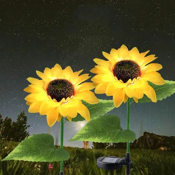 Floarea-soarelui de Grădină cu Gazon, cu Lumina rezistent la apa Solar de Simulare Floare de Lumină Peisaj Durabil Luminos Portabil pentru Decor de Vacanță