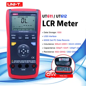 UNITATEA UT611 UT612 Digital LCR Metru Inductanță, Capacitate de Rezistență metru Auto gama LCD backlight Datelor EVA caz