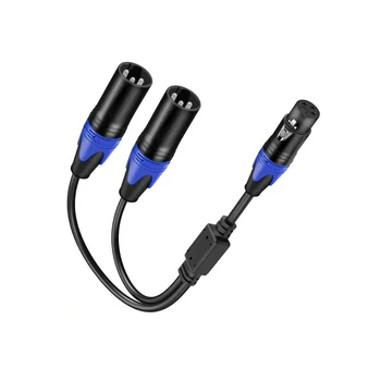 XLR Cablu Splitter, 1 XLR de sex Feminin la 2 XLR de sex Masculin Cablu Y Echilibrat Microfon Splitter Cablu Adaptor Audio 1Pack