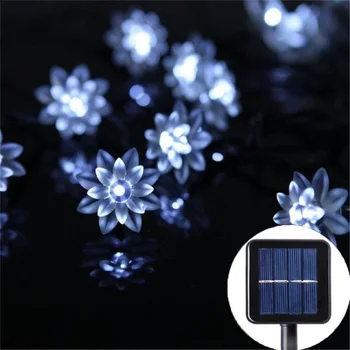 Solar Ghirlande de Lumină 5m 16.5 ft 20 Led-uri de Floarea-soarelui Lampa Solara LED-uri de Putere Șir de Lumini Zână Grădină de Nunta Decor în aer liber