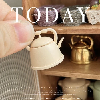 1:12 Simulare Mini Vintage Oală de Ceai casă de Păpuși în Miniatură Bucatarie Model de Jucărie pentru Blyth ob11 Papusa Casa Decor Accesorii