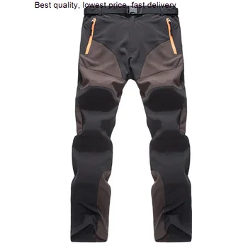 Mens iute Uscat Drumeții Pantaloni de Vara Ultralight Protectie UV Rezistent, Cu Buzunare cu Fermoar Despicare Culoare Camping Pantaloni