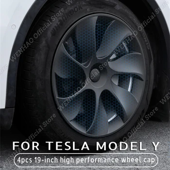 4buc pentru Tesla Model Y 19 Inch Capac de Butuc de Performanță Înlocuire Capac de Roata de Automobil Roată Completă de Acoperire Accesorii 2021 2018-2023